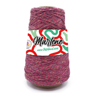 Marlene misto cotone effetto intrecciato luminoso rocca 250g Magenta