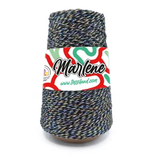 Marlene mezcla de algodón efecto trenzado luminoso cono 250g Negro