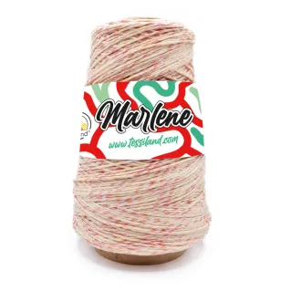Marlene mélange coton effet tressé lumineux cône 250g Panna