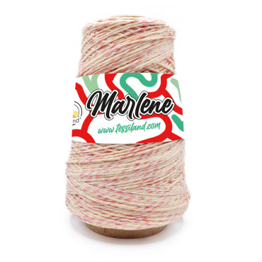 Marlene misto cotone effetto intrecciato luminoso rocca 250g Panna