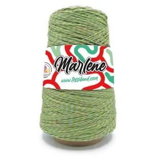 Marlene mezcla de algodón efecto trenzado luminoso cono 250g Verde