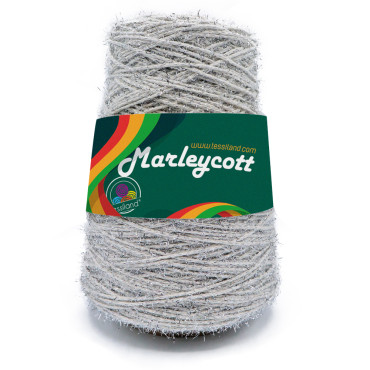 MarleyCott misto cotone e fibra metallica rocca 250g Perla argento