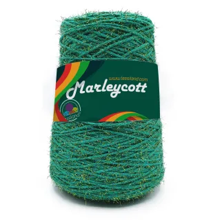 MarleyCott mezcla de algodón y fibra metálica cono 250g Smeraldo lime