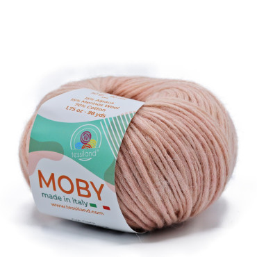 Moby misto alpaca merino cotone soffilo gomitolo 50g Cipria