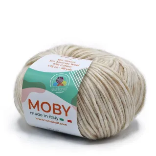 Moby hilo soplado mezcla alpaca merino algodón ovillo 50g Ecrù
