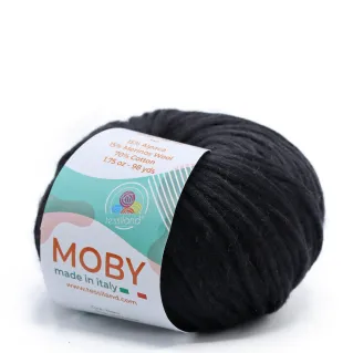 Moby alpaca merino cotton soffilo blend 50g ball Black