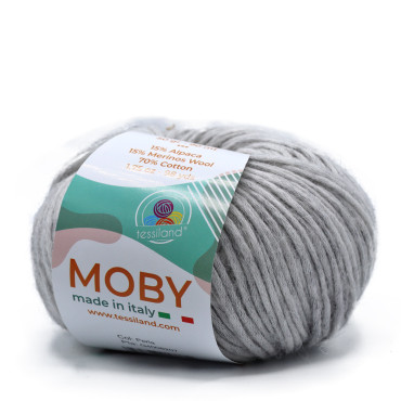 Moby misto alpaca merino cotone soffilo gomitolo 50g Perla