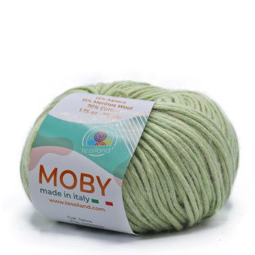 Moby misto alpaca merino cotone soffilo gomitolo 50g Salvia