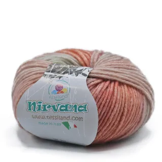 Nirvana wool cotton blend blown yarn cake 50g Terra