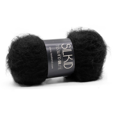 Silkid superkid mohair seta matassa 25g Nero