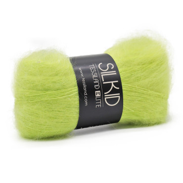 Silkid superkid mohair seta matassa 25g Verde acido