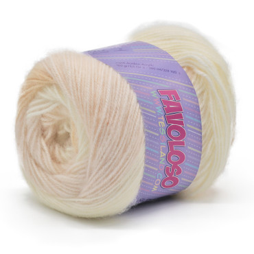 Favoloso acrílico degradado y perchado ovillo 100g Panna beige