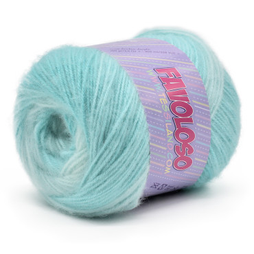 Favoloso acrílico degradado y perchado ovillo 100g Tiffany ciano
