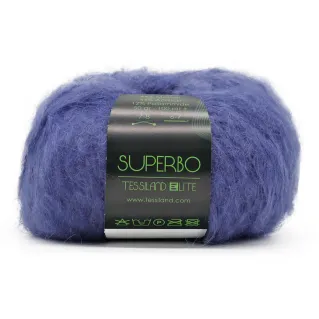 Superbo brushed mohair blend yarn ball 50g Avio