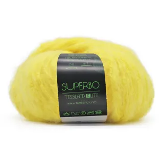 Superbo brushed mohair blend yarn ball 50g Yellow