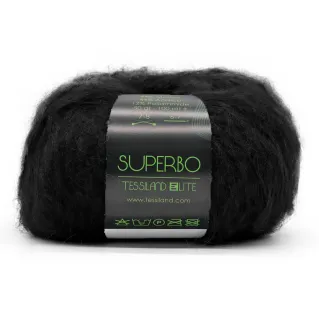 Superbo mélange mohair gratté pelote 50g Noir