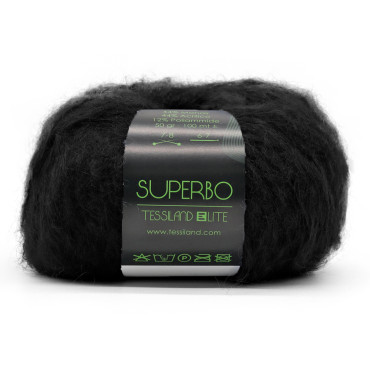 Superbo misto mohair garzato gomitolo 50g Nero