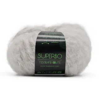 Superbo mezcla mohair cardado ovillo 50g Perla