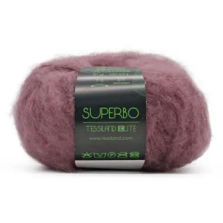 Superbo mélange mohair gratté pelote 50g Prugna