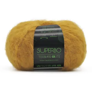 Superbo mezcla mohair cardado ovillo 50g Senape