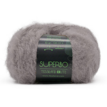 Superbo misto mohair garzato gomitolo 50g Tortora