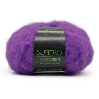 Superbo mélange mohair gratté pelote 50g Viola