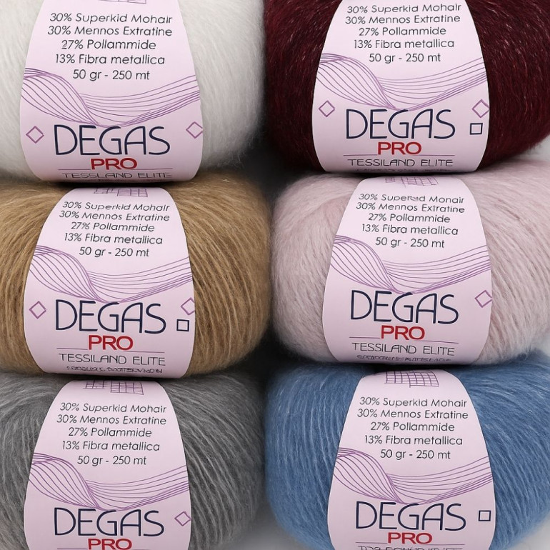 Degas Pro superkid mohair lana lurex gomitolo 50g