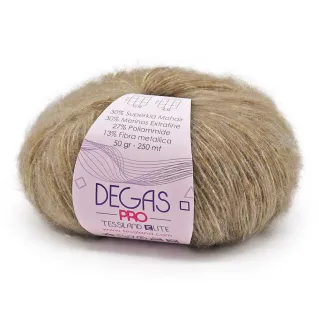 Degas Pro superkid mohair wool lurex yarn ball 50g Camel