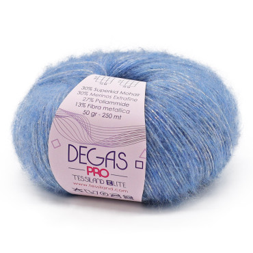 Degas Pro superkid mohair lana lurex gomitolo 50g Jeans