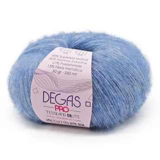 Degas Pro superkid mohair wool lurex yarn ball 50g Jeans
