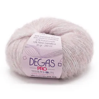 Degas Pro superkid mohair lana lurex ovillo 50g Rosa