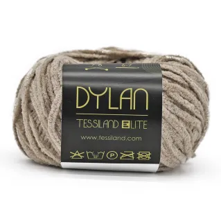 Dylan chenilla mezcla de algodón lurex ovillo 50g Beige oro