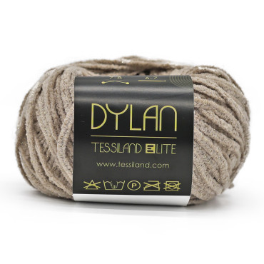 Dylan ciniglia misto cotone lurex gomitolo 50g Beige oro