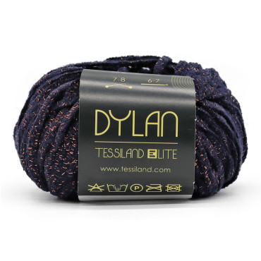 Dylan ciniglia misto cotone lurex gomitolo 50g Blu rame