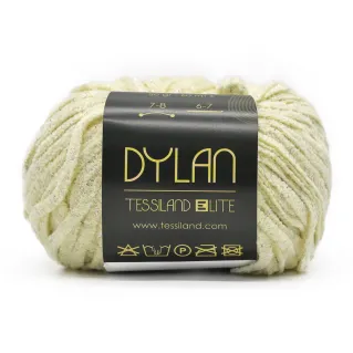 Dylan chenilla mezcla de algodón lurex ovillo 50g Crema argento