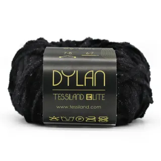 Dylan chenille mélange coton lurex pelote 50g Nero lux
