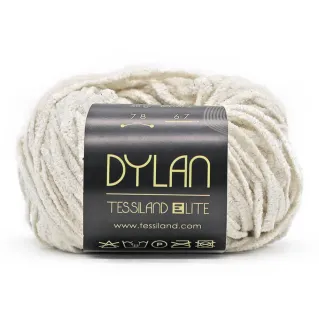 Dylan chenille mélange coton lurex pelote 50g Panna argento