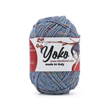 Yoko misto cotone con paillettes gomitolo 50g Jeans