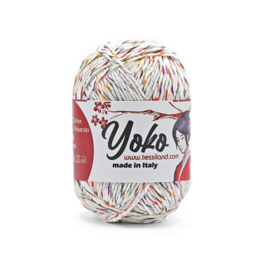Yoko misto cotone con paillettes gomitolo 50g Naturale