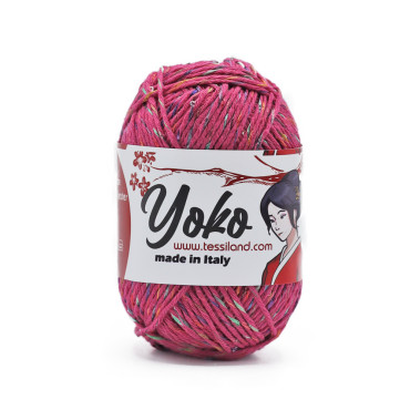 Yoko misto cotone con paillettes gomitolo 50g Orchidea