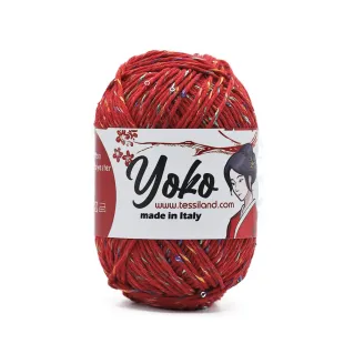 Yoko mélange coton avec paillettes pelote 50g Rouge