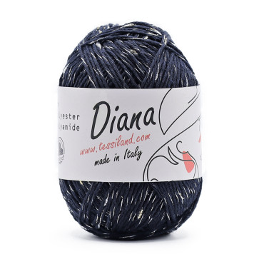 Diana mezcla de algodón con lurex ovillo 50g Blu