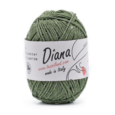 Diana misto cotone lurex gomitolo 50g Militare