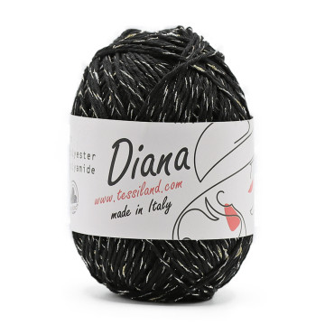 Diana mezcla de algodón con lurex ovillo 50g Nero