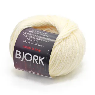 Bjork mezcla de lana lurex ovillo 50g Panna