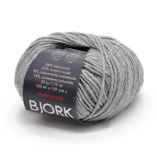 Bjork wool blend lurex yarn ball 50g Perla