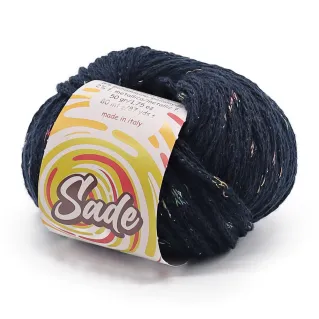 Sade mezcla de lana con detalle caramelo ovillo 50g Azul