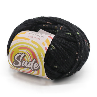 Sade misto lana inserto caramella gomitolo 50g Nero
