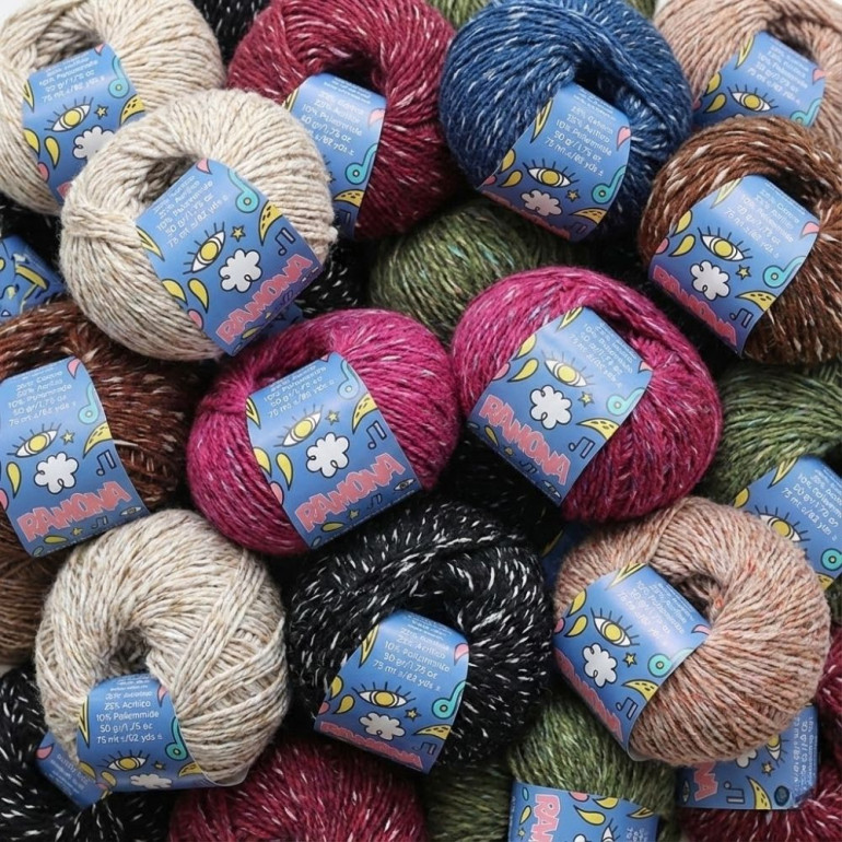 Ramona misto mohair lana inserto caramella gomitolo 50g