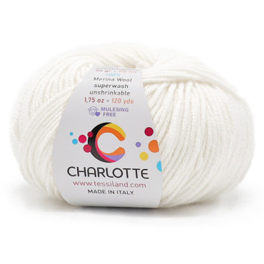 Charlotte lana merinos extrafine gomitolo 50g Bianco